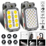 Magnetic COB LED Work Light USB Rechargeable Camping Lamp Torch Flashlight +Hook