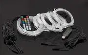 Yilampu Interior Car Neon Accent Lights LED Strip Lights with Remote Control Ambient Lighting Kits 314inch Fiber Optic 8 Colors Car Neon Lights Sync to Music RGB 6 in 1