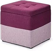Foot Stool Storage Stool, Fashion Fabric Sofa Stool Creative Storage Storage Bench Change Shoe Bench 40X40X40Cm,Practicalniture/Purple