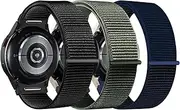 [chinbersky] Pack of 3 Nylon Strap Compatible with Samsung Galaxy Watch 7/6/5/4/FE Strap 40 mm 44 mm/Galaxy Watch 5 Pro Wristband/Galaxy Watch 6 4 Classic Strap, One Click Fabric Sport Loop Replacement
