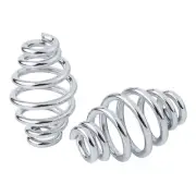 Chrome 3" Barrel Coiled Solo Seat Springs Fit For Harley Bobber Softail Chopper