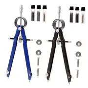 2pcs Compass for Geometry, Professional Drawing Compass,Metal Compass, Circle