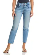 Mother Lil High Rise Hiker Hover Jeans in Fight For Your Right