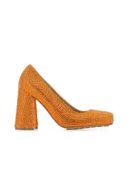 Bottega Veneta Leather And Rhinestones Tower Pumps