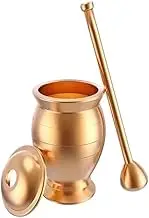 Pestle and Mortar Set Pounding Jar Ring Bowl Mortar Garlic Muddler Grinder Kitchen Smooth Copper Grinding Bowl Mortar and Pestle Large Spice Bowl Mortar and Pestle(Medium)