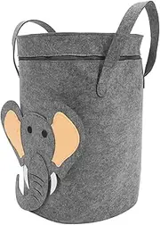 TINEASUR Storage Basket Felt Organizing Bin with Lid Portable Laundry Hamper for Clothes Adorable for Bedroom Playroom Stylish Functional Storage