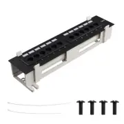 Tool Kit 12 Port CAT6 Patch Panel RJ45 Networking Wall Mount Rack with9735