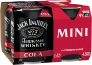 Jack Daniel'S Mini Cans 250 Ml (Pack of 4)
