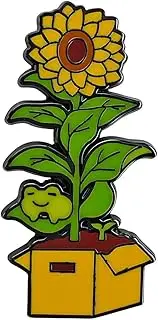 [Ficsowy] Sunflower Enamel Lapel Pin, Yellow Floral Badge for Teachers, Nurses, Doctors, Lawyers, Architects, Interior Designers, Florists, Gardeners, Metal, no gemstone