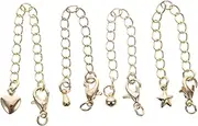 SHINEOFI 4pcs Extension Chain Anklet Chain Extenders Bracelet Chain Extender Jewelry Chain Extender Bracelet Stuff Bracelet Extender Labret Jewelry Silver Chain Necklace Copper Golden