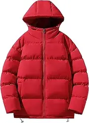 [Zylphorix] Men's Warm Waterproof Hooded Puffer Lightweight Windproof Winter Down Coat Puffy Thicken Cotton with Hood Coats
