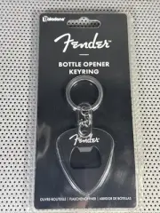 Fender Large Guitar Pick Bottle Opener Keychain Key ring RARE Black Official