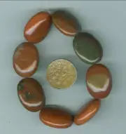 9 Natural American Jasper Flat Oval beads Idaho Bruneau Jasper Beads 15mm x 18mm