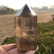 1LB Natural Smokey Quartz Obelisk Crystal Tower Wand Point Healing Reiki Healing
