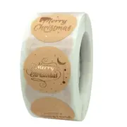 500pcs Merry Christmas Stickers Gold Stamping Christmas Label For Child Gift Decor Shop Product Packaging Stickers Label
