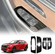X-CAR Power Window Control Switch Panel Trim Decor Cover Protector for Mazda CX-60 CX60 2023-2025 Stainless Steel Style
