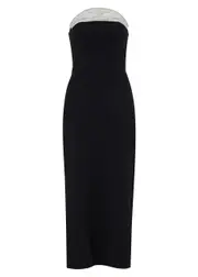 David Koma Crystal-embellished Midi Dress - Black And Silver - 8 8