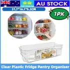 1 x Clear Plastic Fridge Pantry Organiser Kitchen Storage Container Holder AU
