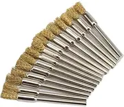 50Pcs 5mm Brass Rotary Wire Wheel Pencil Polising Brushes Steel Wire Wheel Brushes Compatible with Power Drill Tool Polishing Cleaning Tools Hand Tool Accessories