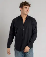 [Skylark] Skylark Men's Hemp Long Sleeve Shirt in Black Size 2XL 2XL Black
