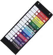 Homoyoyo 1 Set Teacher Schedule Pocket Chart Oxford Cloth Classroom Pocket Bags Black Memo Note Storage Bag Home Calendar Pendant Pouch