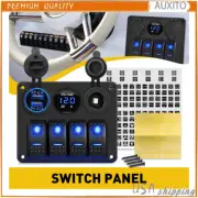 4 Gang Blue LED Waterproof Rocker Switch Breakers Panel Car Marine Boat RV 12V B (for: Fiat)