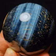 232G Natural Beautiful Meteor Blue Tiger Eye Sphere Crystal Quartz Healing L3872