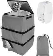 Hot Tub Spa Heater Pump Insulated Cover,Inflatable Hot Tub Pump Cover,Hot Tub Pump Cover with Zipper Opening,Hot Tub Pump Enclosure for Most Hot Tub Spa Heater Pumps All Weather Protection (Grey)