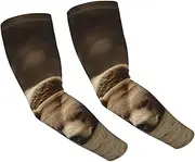 [FHEDVBN] Bear Sleep Arm Sleeves Compression Arm Covers for Men Women Outdoor Sun Sleeves Cooling Sports Sleeve, Black