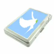 Turtle Dove Em1 100's Size Cigarette Case with Built in Lighter Metal Wallet