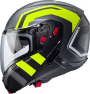 Caberg Horus X Road, flip up helmet , color: Matt Grey/Black/Neon-Yellow , size: M