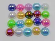 200 Mixed Color Luster AB Acrylic Round Half Pearl 10mm FlatBack Beads Scrapbook