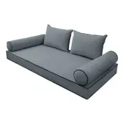 SLIPCOVER ONLY V4 Velvet Daybed Mattress Pillow Contrast Pipe Trim Twin AD347