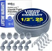 1/2" x 25FT Kablelock™ Liquid-Tight Flexible Conduit with Fittings & Straps