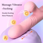 Thrusting Sucking Rabbit Vibrator Dildo G-spot Clitoral Stimulator Women Sex Toy