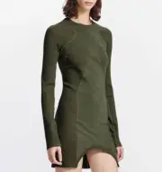 DION LEE RIB SHIFT MINI DRESS SIZE:XXS