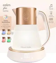 Russell Hobbs Kettle Glass [1.7L, Temperature Setting 40-100°C] (Indoor Lighting, Soothing Sounds, Quiet Cooking Technology, Keep Warm Function, Display & Touch Control, 2400W) 27450-70
