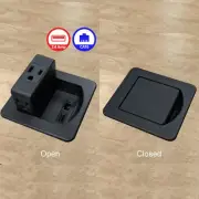 Flip Top MINI In-Desk Power Centers - AC Power, USB, RJ45 Outlets - Electriduct