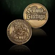 SEASON'S GREETINGS MANGER SCENE TRUE MEANING OF CHRISTMAS 1.75" CHALLENGE COIN
