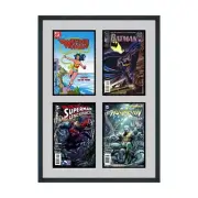 Wood Comic Book Frame for 4 Current/Modern Comics Showcase UV Protected Glass
