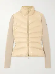[Moncler] Moncler - Apliquéd Wool And Quilted Shell Down Cardigan - Off-white - x large x large Off-white