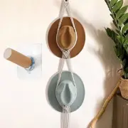2 Hat Style Macrame Hat Hangers Boho Cowboy Hat Rack for Wall Organizer