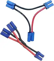 1 x EC5 Battery Plug Parallel Adapter Cable and 1 x EC5 Series Plug Adapter Cable 12AWG 10 cm 1 Female to 2 Male Adapter for RC Lipo Battery