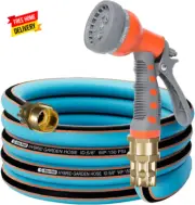 Upgraded Kink Free Hybrid Garden Hose 10Ft 5/8", Thickened Heavy Duty Water