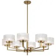Moreno 8 Lights Chandelier Pendant Gold Modern Clear Glass Ceiling Telbix Lighting