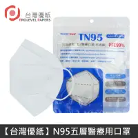 在飛比找PChome24h購物優惠-【台灣優紙】N95 醫療口罩 TN95 高科技奈米 五層 高