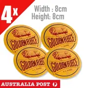 GOLDEN FLEECE Retro Australian Lubricating 50 Oil Rusted, Old x4 Sticker