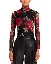 Aqua Floral Mesh Top - Exclusive