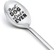 Dog Dad Gifts for Men Friends Coworker Birthday Gifts for Dads Husband Anniversary Birthday Gifts for Dog Lover Gifts for Men Dad Son Brother Best Dog Dad Ever Spoon Engraved Coffee Tea Spoons