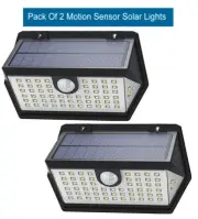 Pack Of 2 Solar-Powered Motion-Activated LED Light With 63 LED Beads Water Proof